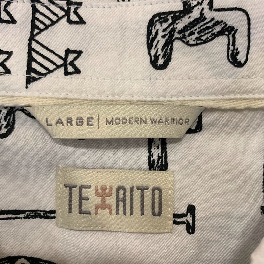 Texiato Men's Modern Warrior 100% Cotton Short Sleeve Button Up Shirt Size‎ L - Picture 6 of 11